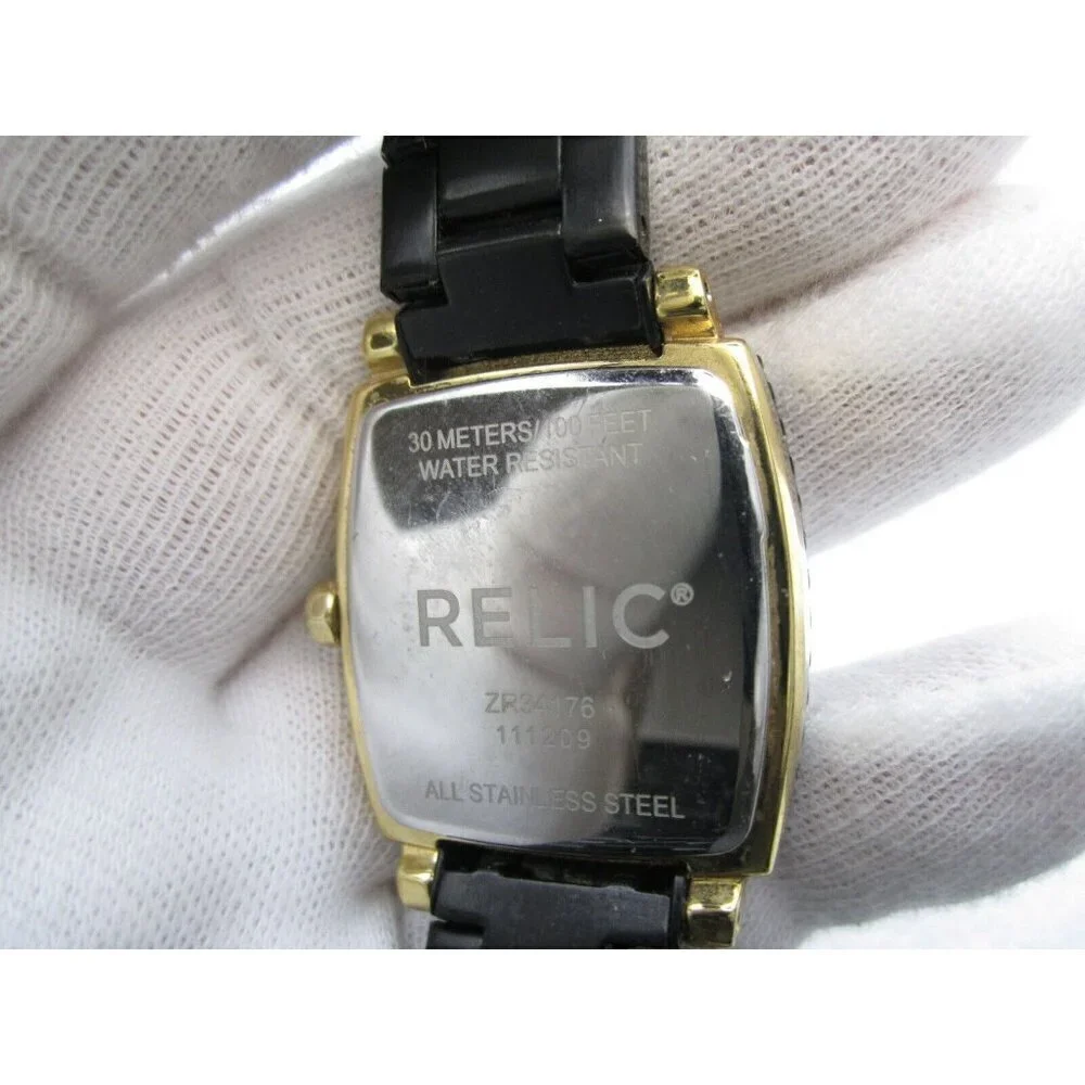 Women Relic Crystals Quartz WR Analog 30mm‎ Tank Watch (H180) 